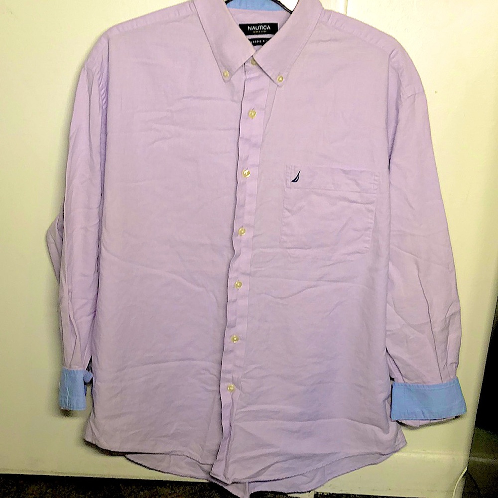 Purple Nautica long sleeve button Dress shirt